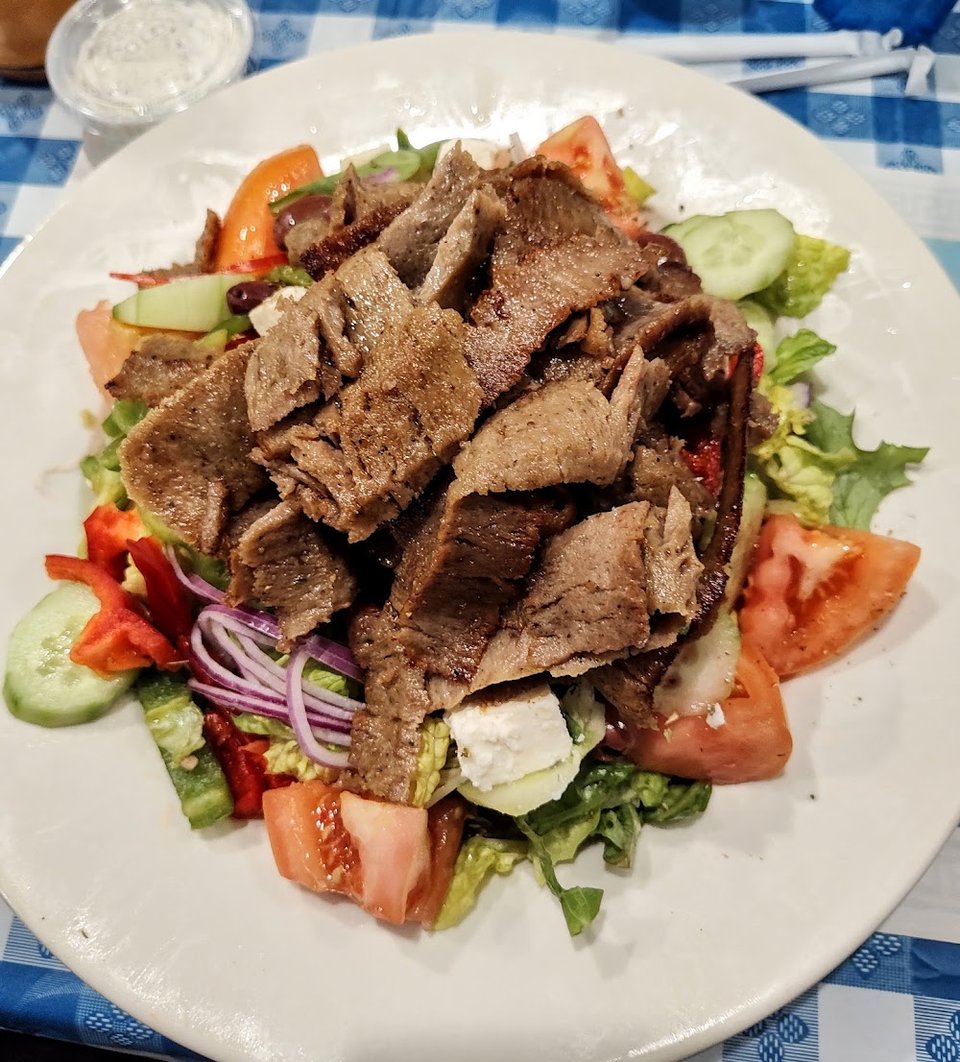 Greek Salad with Gyro Meat
